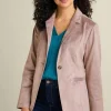 Fashion Soft Surroundings Breck Faux Suede Blazer Stone