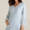 Hot Soft Surroundings Briza Stripe Tunic ChambrayBlue/WhiteStrip