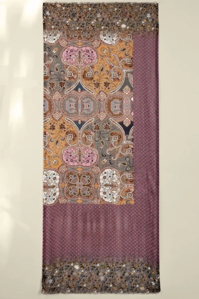 Best Soft Surroundings Cadence Patchwork Scarf SangriaMulti