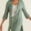 Fashion Soft Surroundings Calistoga Pointelle Cardigan GreenMilieu