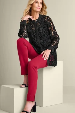 Outlet Soft Surroundings Candace Velvet Lace Tunic Black