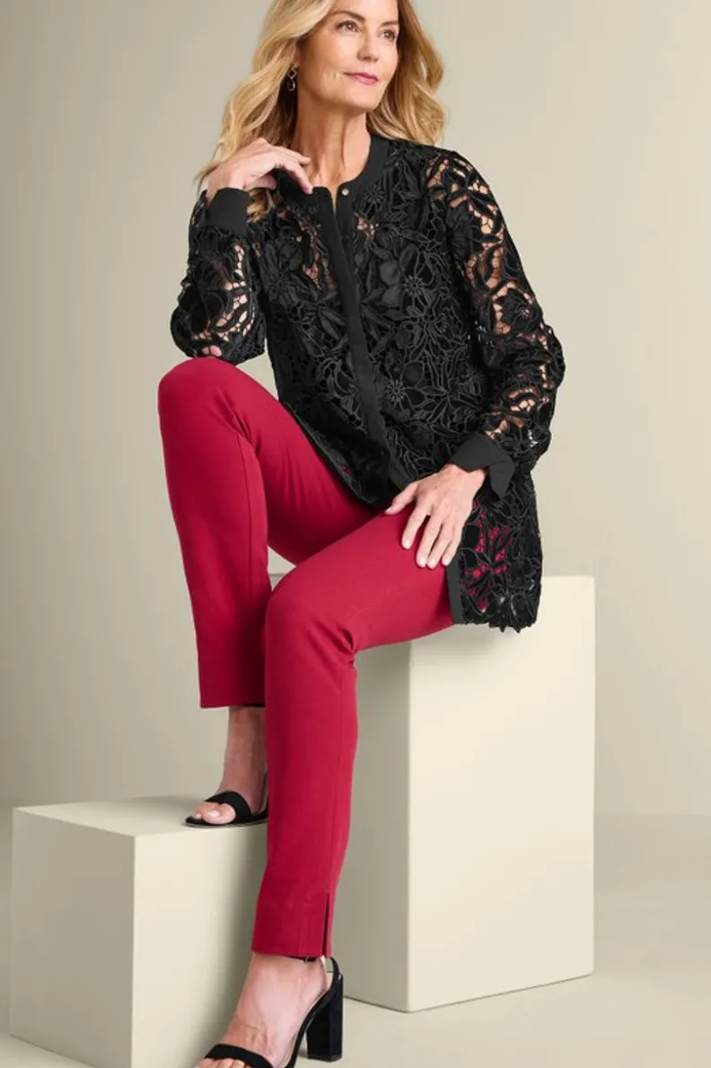 Outlet Soft Surroundings Candace Velvet Lace Tunic Black