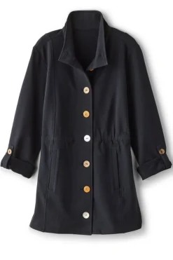 New Soft Surroundings Caprice French Terry Jacket Black