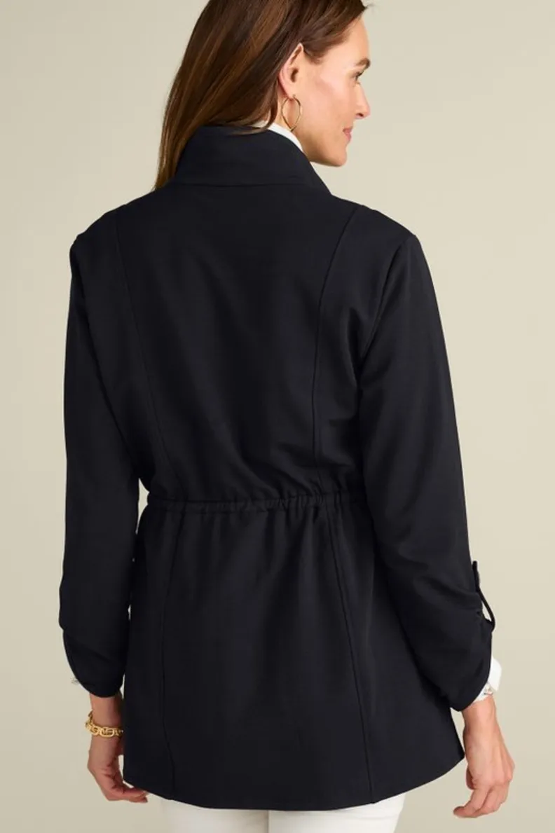 New Soft Surroundings Caprice French Terry Jacket Black