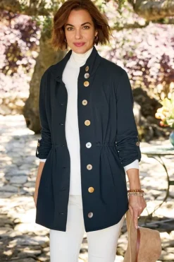 New Soft Surroundings Caprice French Terry Jacket Black