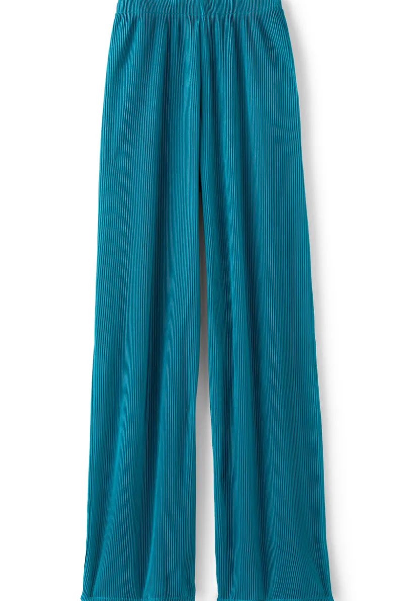Fashion Soft Surroundings Cella Plisse Wide Leg Pants DeepLagoon