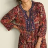 Online Soft Surroundings Cindra Embroidered Gauze Tunic RivieraPatchworkBurgund