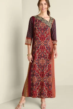 Outlet Soft Surroundings Cindra Maxi Dress AutumnalPatchwork