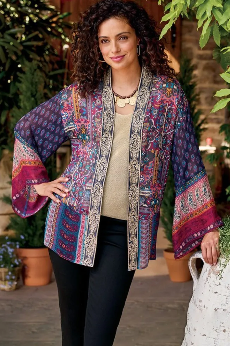 Fashion Soft Surroundings Cindra Topper AutumnalPatchworkMulti