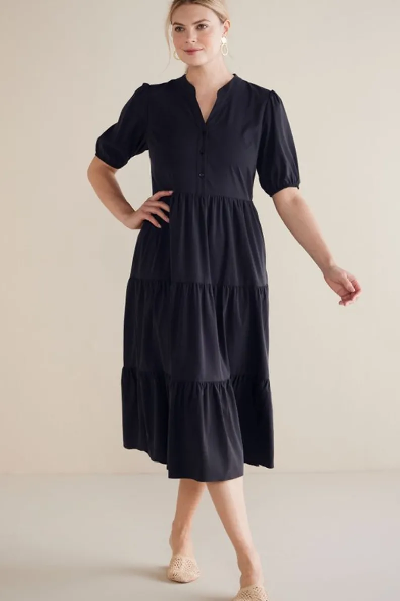 Outlet Soft Surroundings Claudia Midi Dress Black