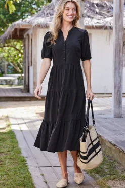 Outlet Soft Surroundings Claudia Midi Dress Black