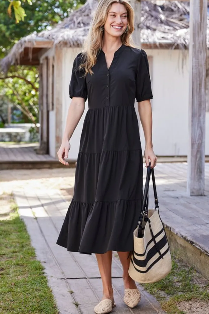 Outlet Soft Surroundings Claudia Midi Dress Black