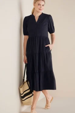 Outlet Soft Surroundings Claudia Midi Dress Black