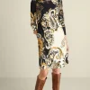 Clearance Soft Surroundings Clotilde Ponte Dress AutumnPaisley
