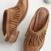 Best Soft Surroundings Dabney Fringe Suede Mules Taupe