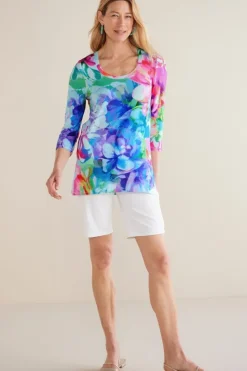 Outlet Soft Surroundings Darcy Tunic PinkSpringFloral