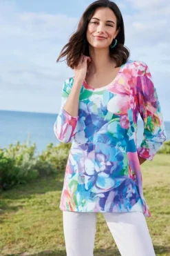 Outlet Soft Surroundings Darcy Tunic PinkSpringFloral