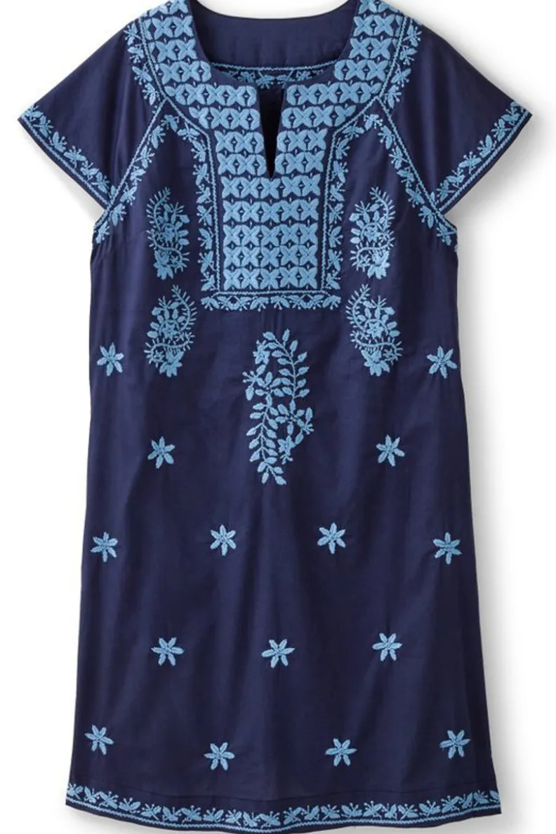 Hot Soft Surroundings Davina Short Dress Navy