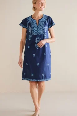 Hot Soft Surroundings Davina Short Dress Navy