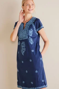 Hot Soft Surroundings Davina Short Dress Navy