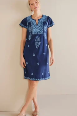 Hot Soft Surroundings Davina Short Dress Navy