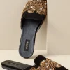 Sale Soft Surroundings Delilah Embellished Slide Black/Gold