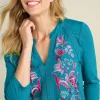 New Soft Surroundings Delsie Embroidered Top