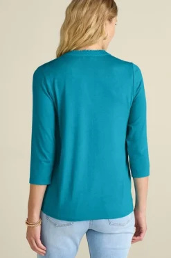 New Soft Surroundings Delsie Embroidered Top