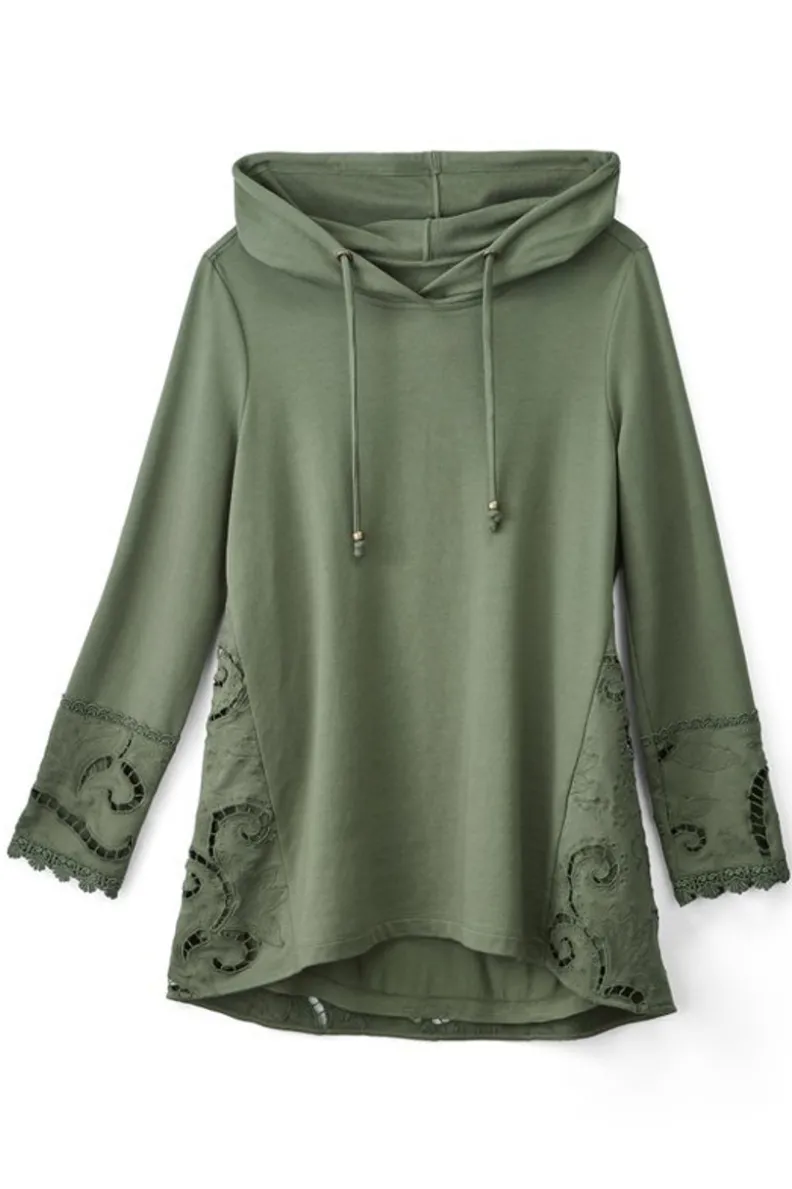 Hot Soft Surroundings Dionne Top Olive