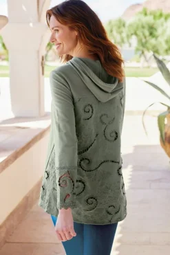 Hot Soft Surroundings Dionne Top Olive