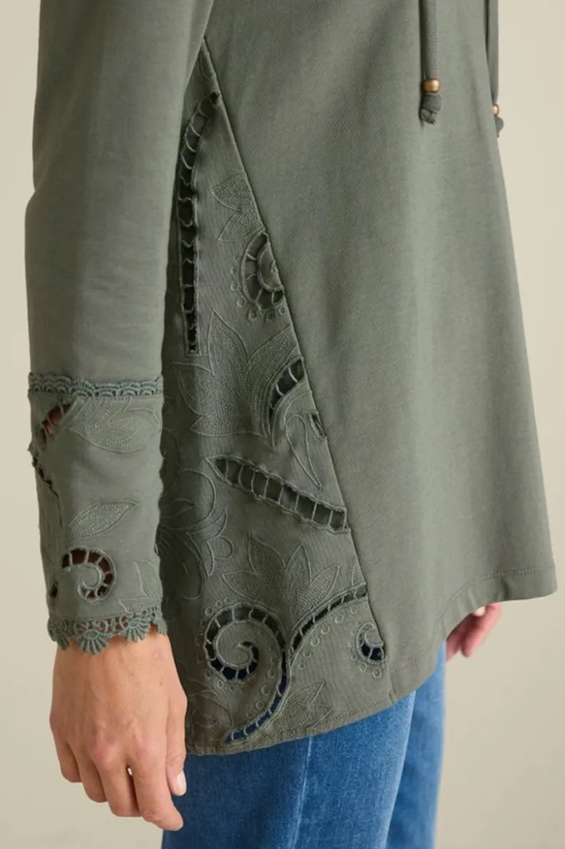 Hot Soft Surroundings Dionne Top Olive