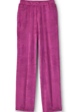 Outlet Soft Surroundings Dixie Velour Wide Leg Pants Boysenberry