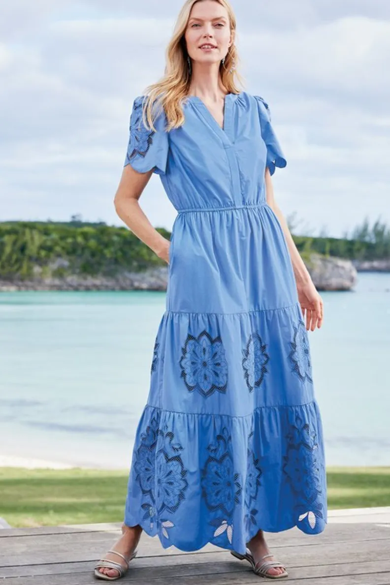 Fashion Soft Surroundings Dorothy Maxi Dress BlueBonnet