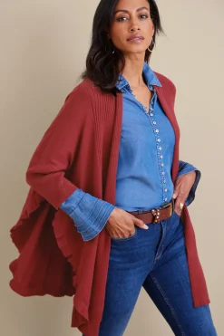 Sale Soft Surroundings Draped Ruffle Cardigan