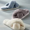 Outlet Soft Surroundings Dreama Faux Fur Cross Band Slippers