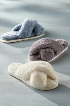 Outlet Soft Surroundings Dreama Faux Fur Cross Band Slippers