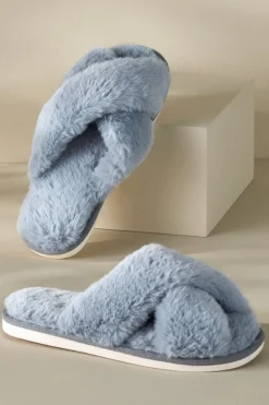 Outlet Soft Surroundings Dreama Faux Fur Cross Band Slippers