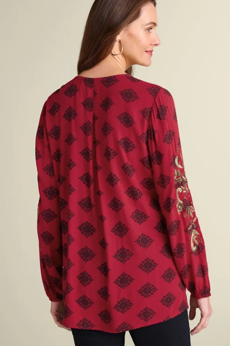 Hot Soft Surroundings Eboni Embellished Tunic DitsyFoulard