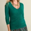 Clearance Soft Surroundings Edeliz Long Sleeve Tee Evergreen