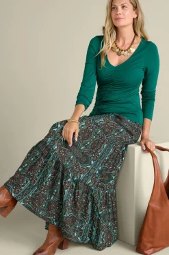 Clearance Soft Surroundings Edeliz Long Sleeve Tee Evergreen