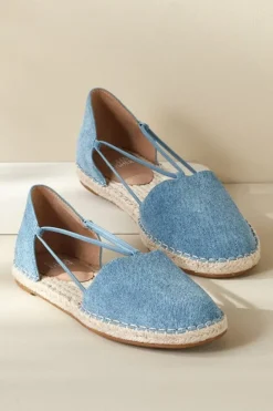 Discount Soft Surroundings Eileen Fisher Lee Denim Stretch Espadrille DenimBlue