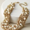 Outlet Soft Surroundings Elanore Crochet Pearl Necklace Gold
