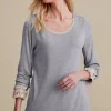 New Soft Surroundings Ella Lace Top MediumGreyHeather