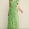 Clearance Soft Surroundings Ellison Linen Blend Maxi Dress PiquantGreen