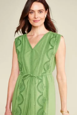 Clearance Soft Surroundings Ellison Linen Blend Maxi Dress PiquantGreen