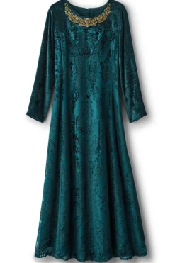 Online Soft Surroundings Emaline Velvet Burnout Maxi Dress JuneBug
