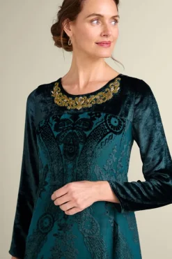 Online Soft Surroundings Emaline Velvet Burnout Maxi Dress JuneBug