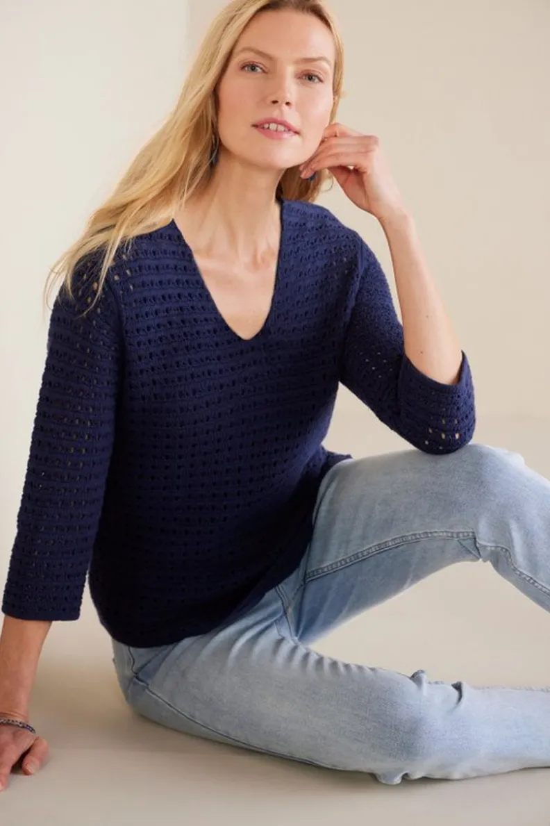 Hot Soft Surroundings Estrella Sweater Navy