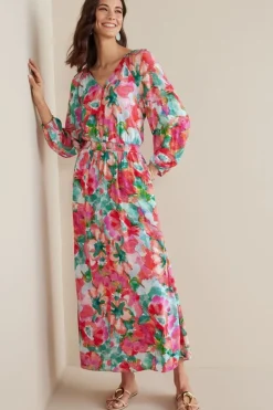 Hot Soft Surroundings Evalina Maxi Dress TropicalFloral