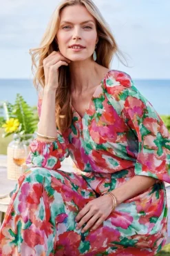 Hot Soft Surroundings Evalina Maxi Dress TropicalFloral